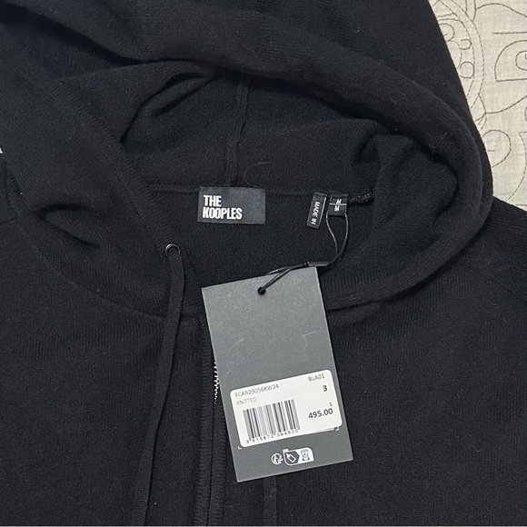 NWT The Kooples Cashmere and Wool Hoodie Sz M & Pants Sz L Set Black Oversized - Picture 11 of 16